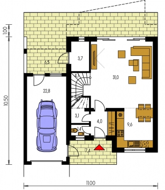 Mirror image | Floor plan of ground floor - CUBER 6